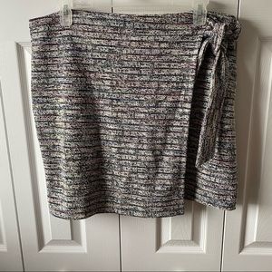 LOFT Plus Size 16 Faux Wrap Skirt Multicolored Textured